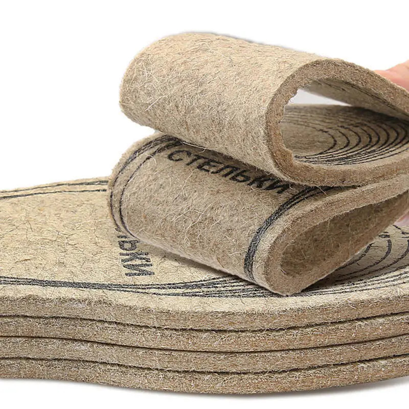 Wool Felt Insoles For Shoes Men Women Warm Shock-absorbing Insoles Shoes Pad Inl