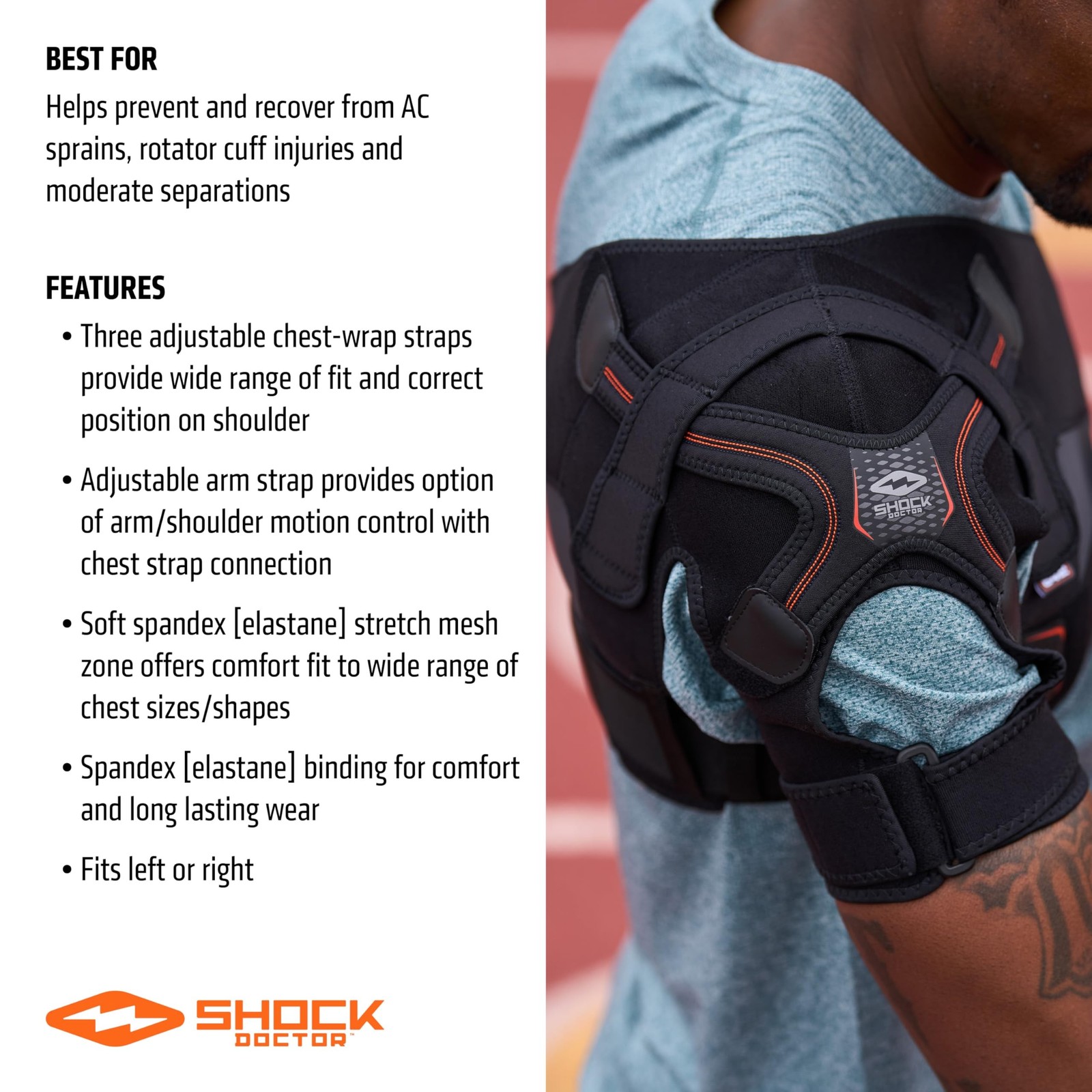 Shock Doctor Shoulder Brace for Men, Shoulder Support Brace, Prevents & Promo…