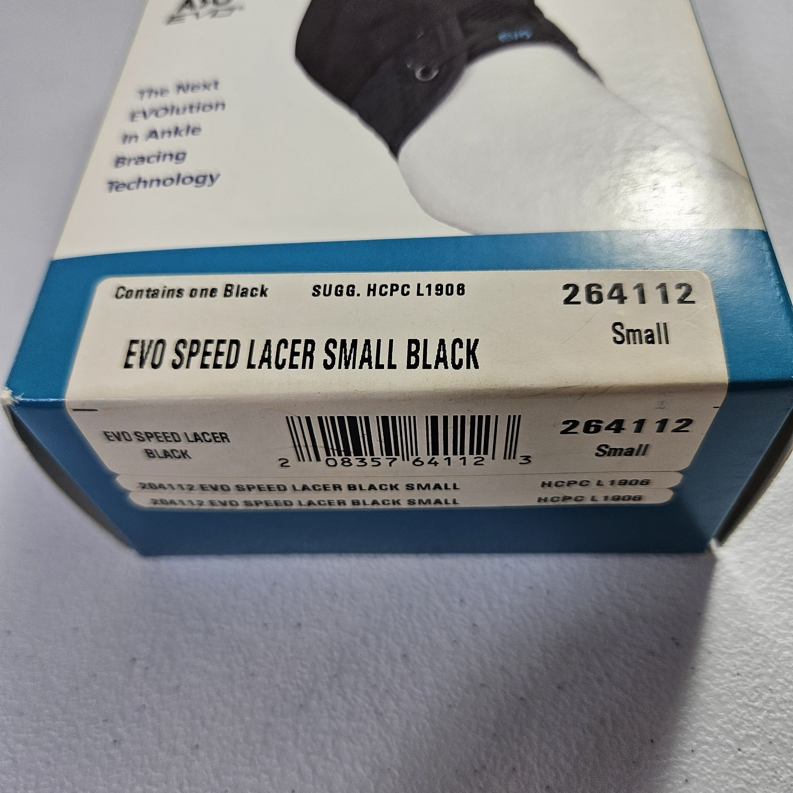 ASO Ankle Stabilizer Orthosis EVO Speed Lacer, Black,SM
