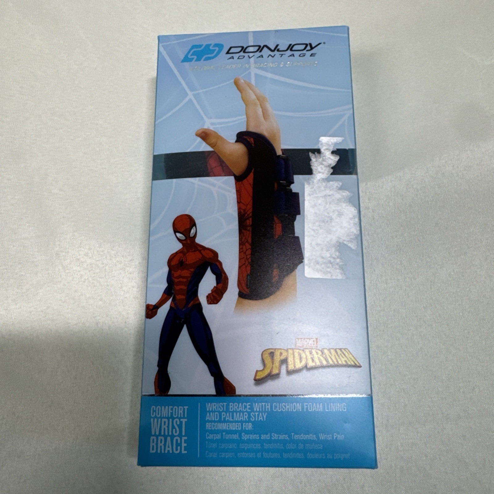 Marvel Spider-Man Wrist Brace w/Foam Lining, Palmer Stays Right Hand PEDIATRIC