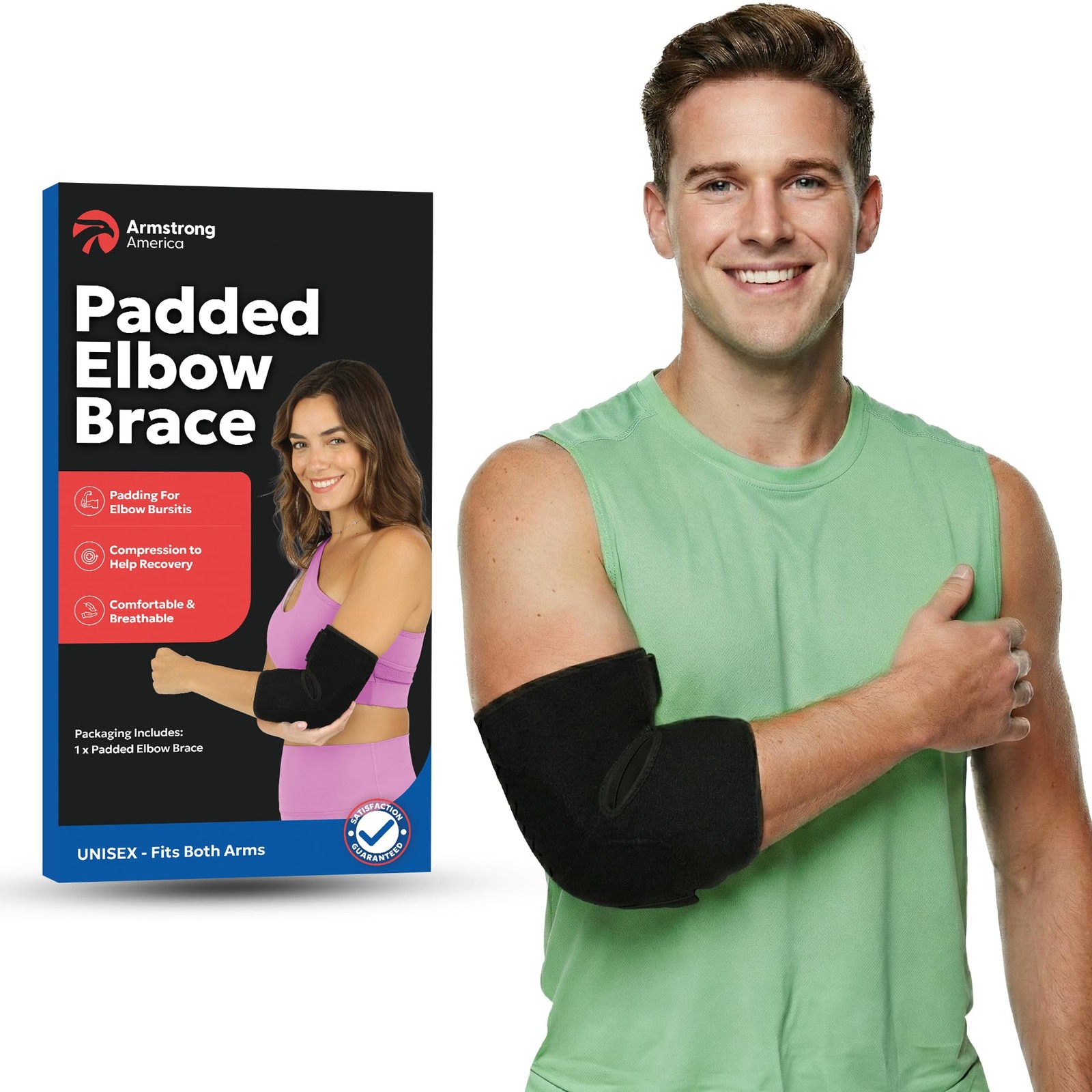 Soft Elbow Pad For Bursitis & Elbow Tendonitis Wrap | Padded Compression Slee…