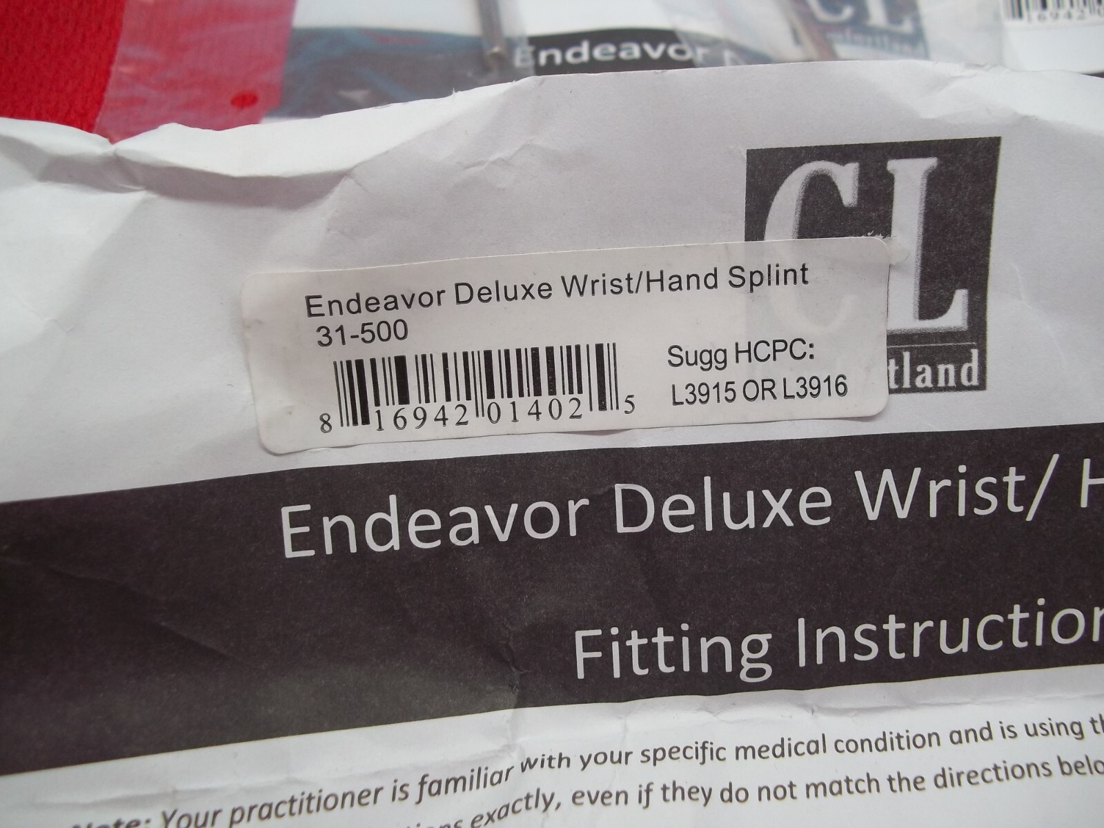 Lot of 2 Medical Endeavor Deluxe Wrist/Hand Splint 31-500 (EC-18)