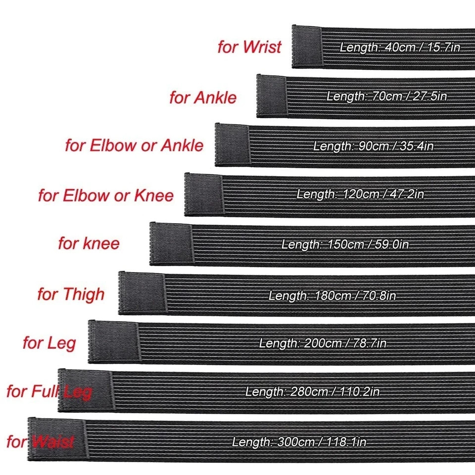 1 PCS Extra Long Elastic Knee Wrap Compression Bandage Brace , Adjustable Com…