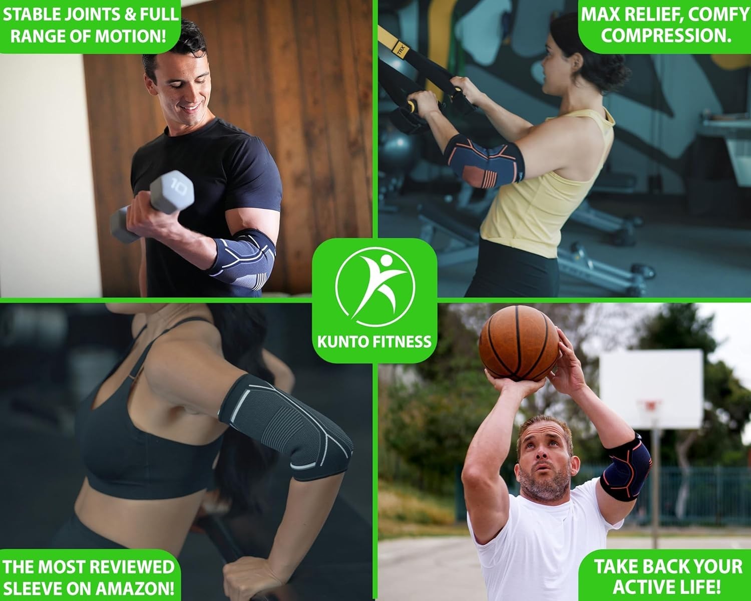 Compression Elbow Sleeve for Tendonitis, Tennis Elbow and Golf Elbow Support