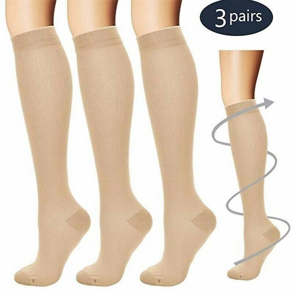 Compression Socks 20-30 mmHg Over Calf Length Circulating Knee High Dress Socks