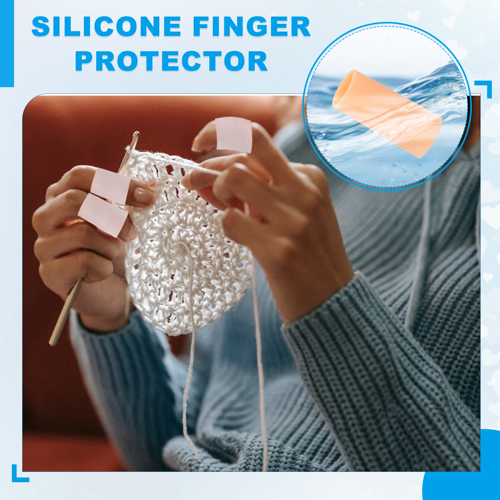 14 Pcs 1.2″x1.18″ Gel Finger Cots Silicone Finger Protector Support Beige