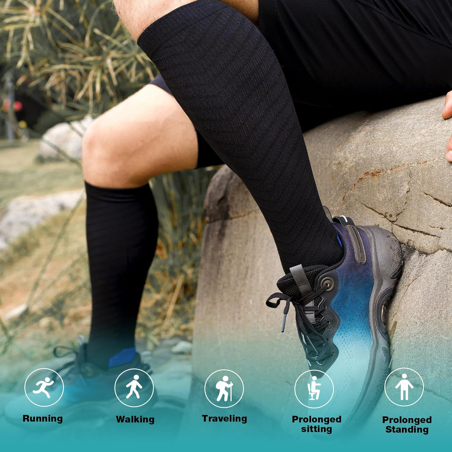Compression Socks for Men & Women (2/4/6 Pairs) 20-30 Mmhg Graduated Compression