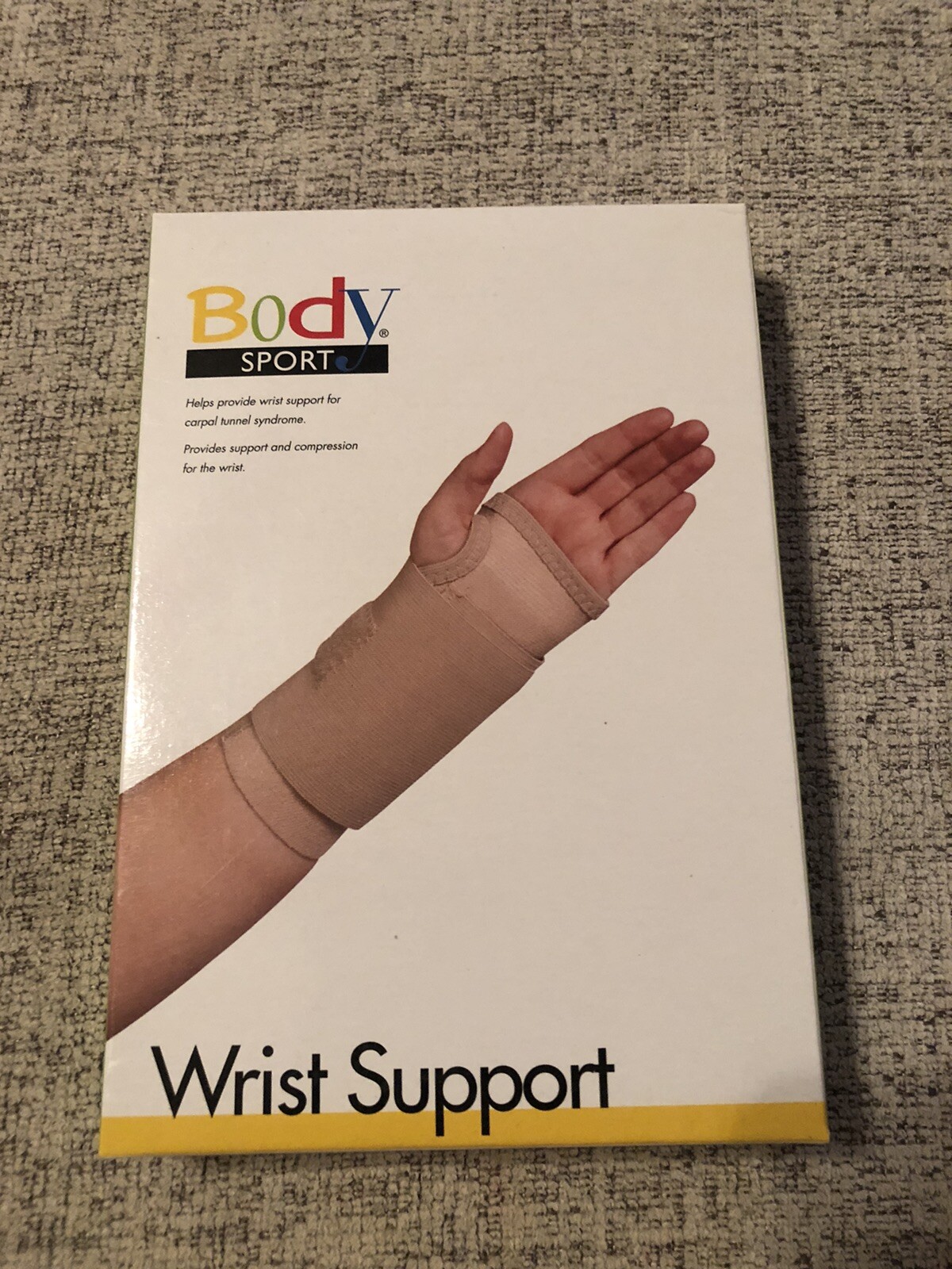 Body Sport Wrist Support, Left, S (2 1/2″ – 3″) Beige