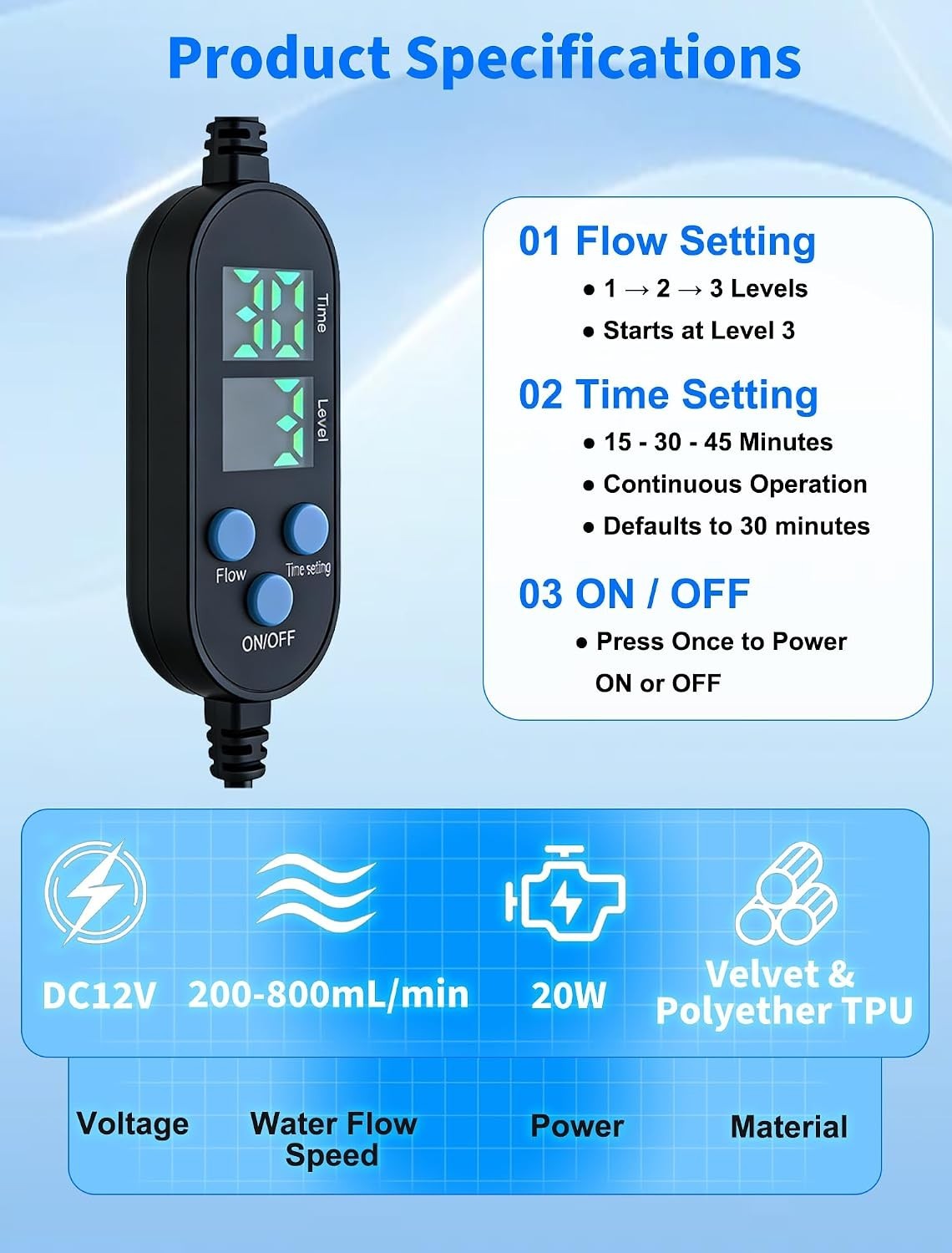 Lower Back Cold Therapy Machine Pressure Control Timer Temp Display Cameco