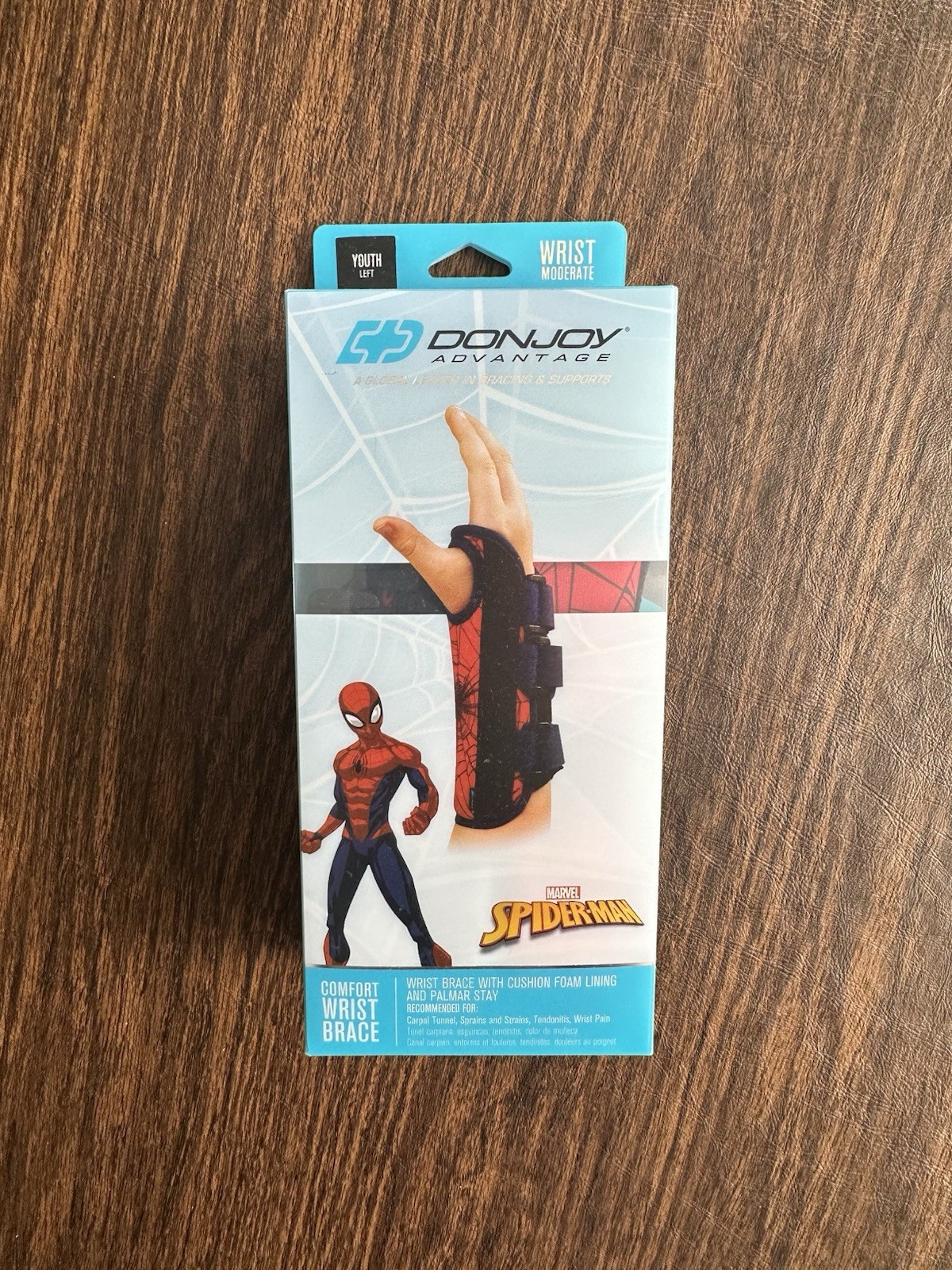 DonJoy Advantage Marvel Spider-Man Youth Adjustable Lightweight Wrist Brace