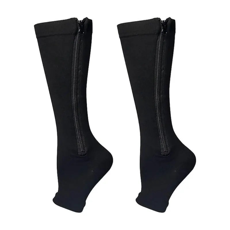 Zip Compression Socks Closed Toe Support Stockings for Men Women