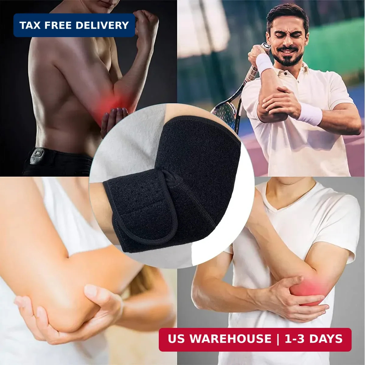 Adjustable Elbow Brace for Men & Women – Instant Pain Relief for Tennis Elbow, G