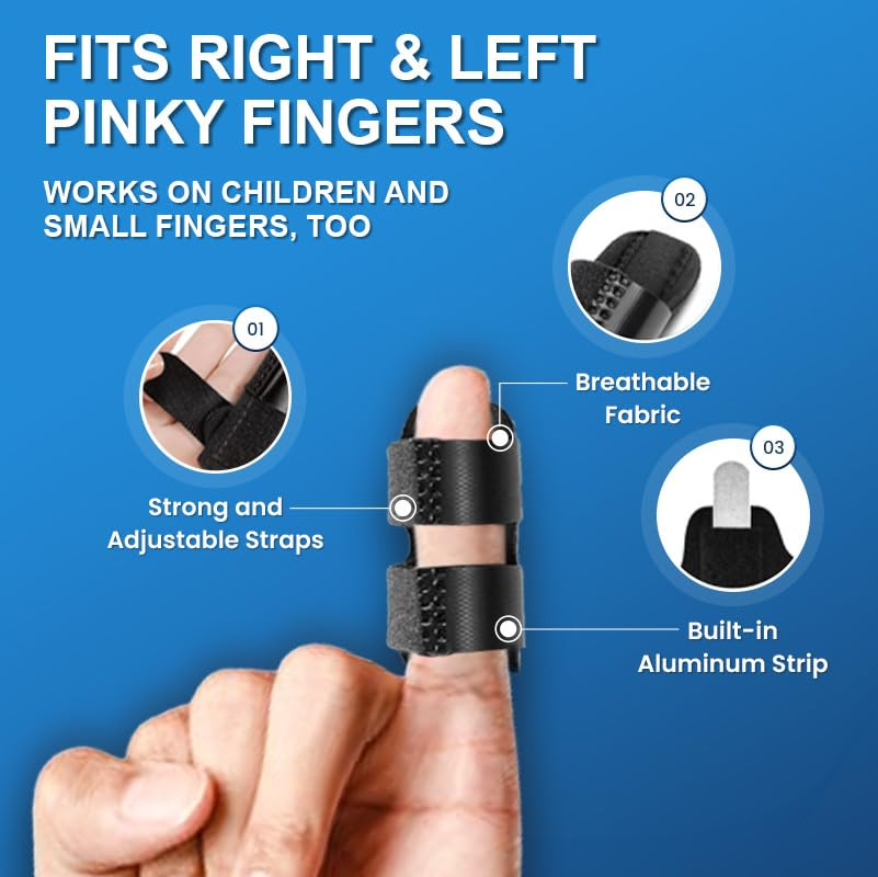 Pinky Splint and Ice Pack (2+2 Set) Pinky Finger Splint Pain Relief Set | No …