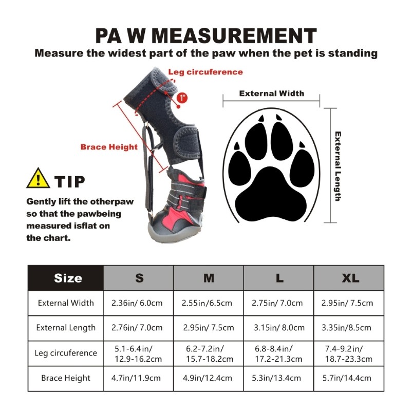 No Knuckling Boot Brace Dog Foot Brace with Reel for Dogs Dog Shoes