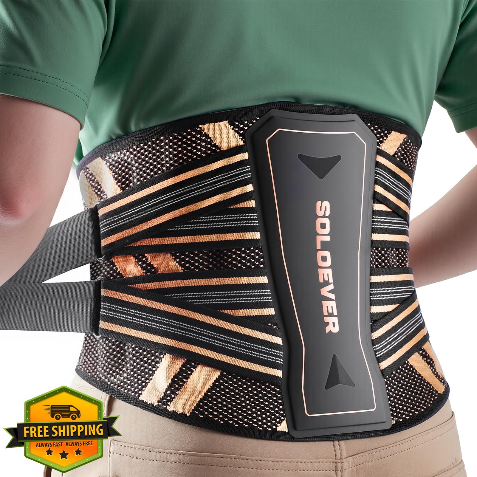 SOLOEVER Back Brace Black X-Large