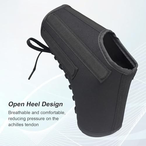 Lace Up Ankle Brace with Metal Side Stabilizers, Adjustable Lace-Up Large