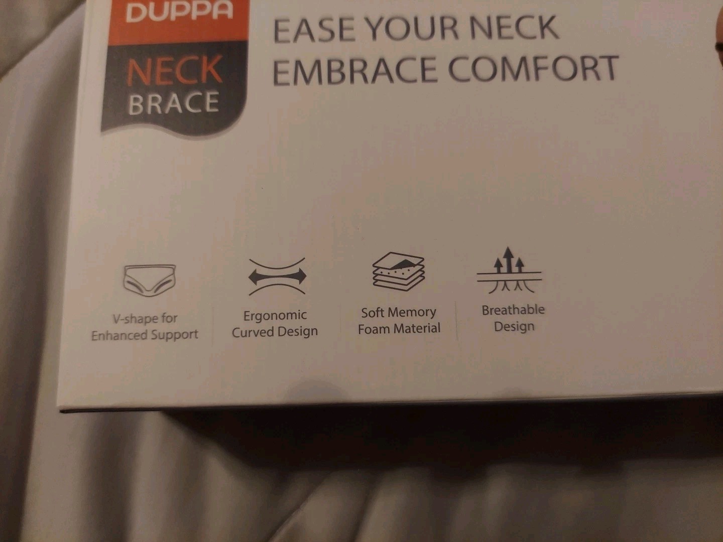 DUPPA Neck Brace Soft Memory Foam, Breathable & Ergonomic Design