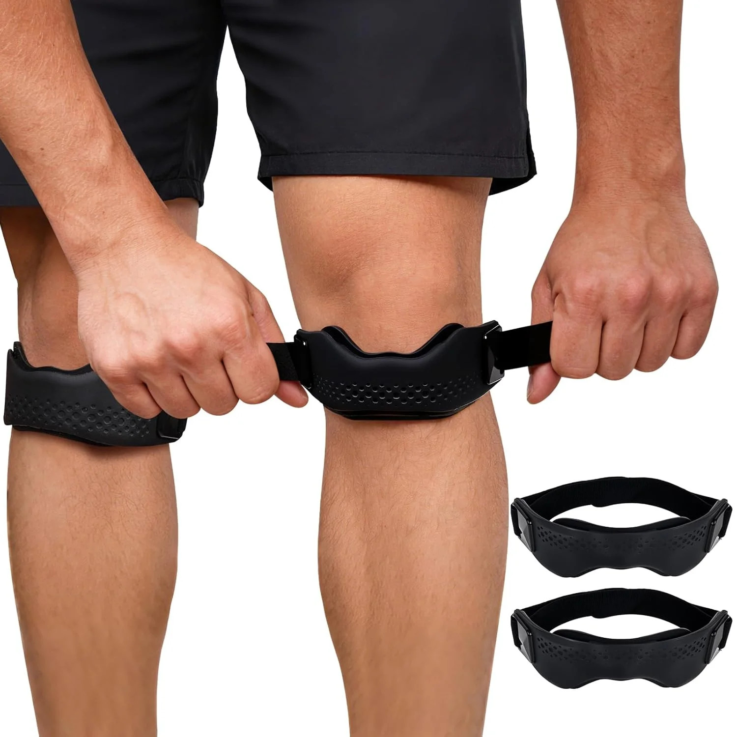 Hivexagon Patella Support Knee Strap, Silicone Patella Stabilizing Knee Pad Adju