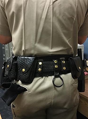 BackUpBrace Duty Belt Back Support Basket Weave Leather Small For waist 32″