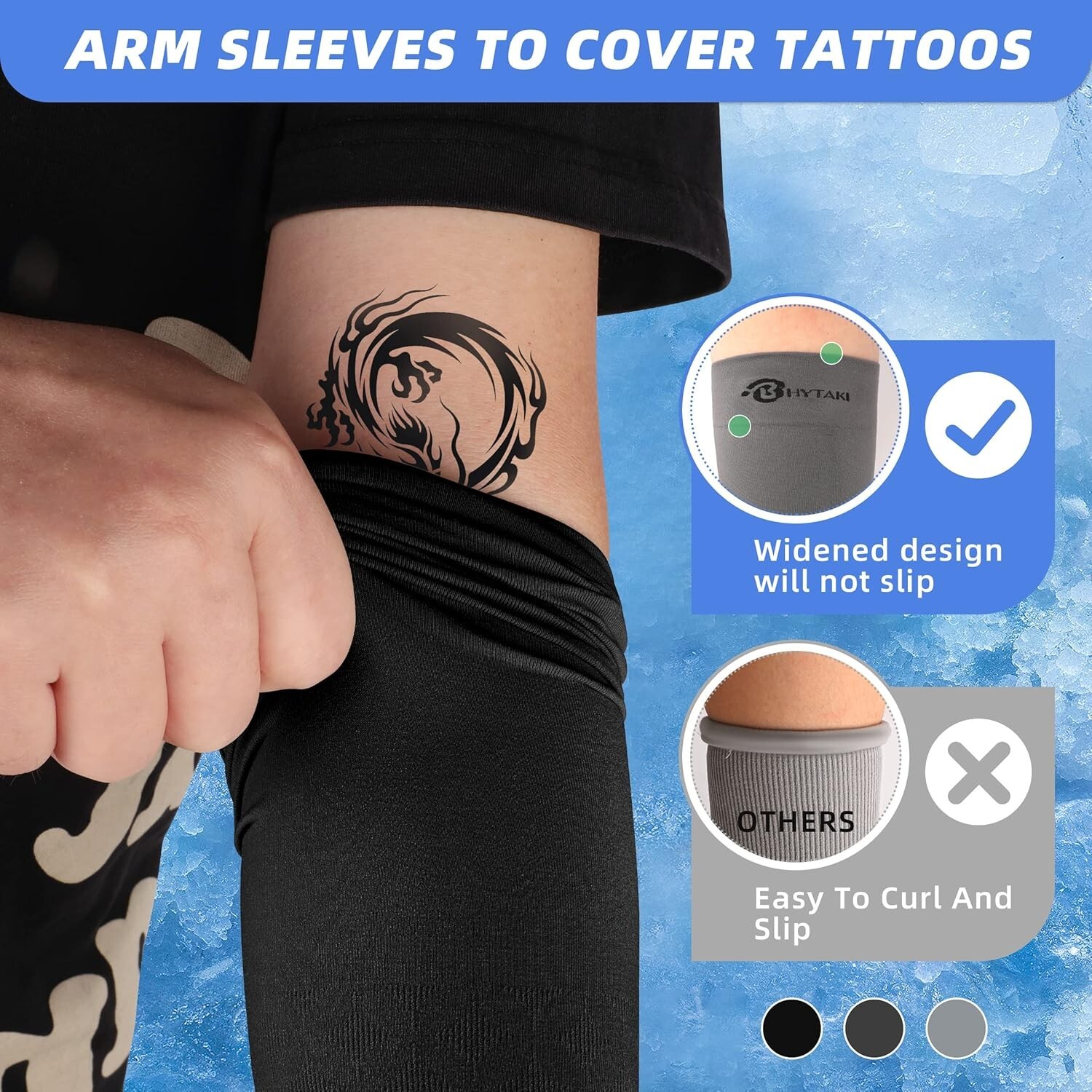 UV Sun Protection Arm Sleeves UPF 50 Cooling Compression Sleeves