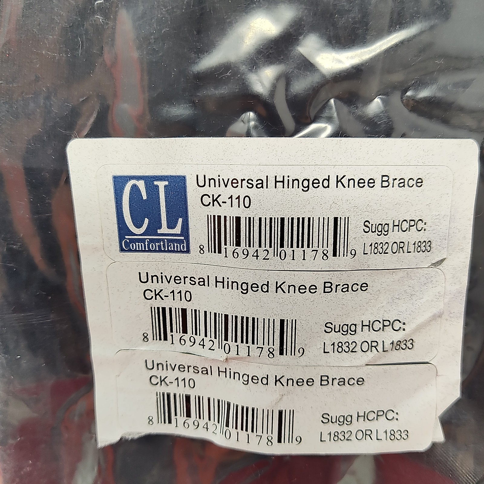 Comfortland CK-110 Universal Hinged Knee Brace NEW Black