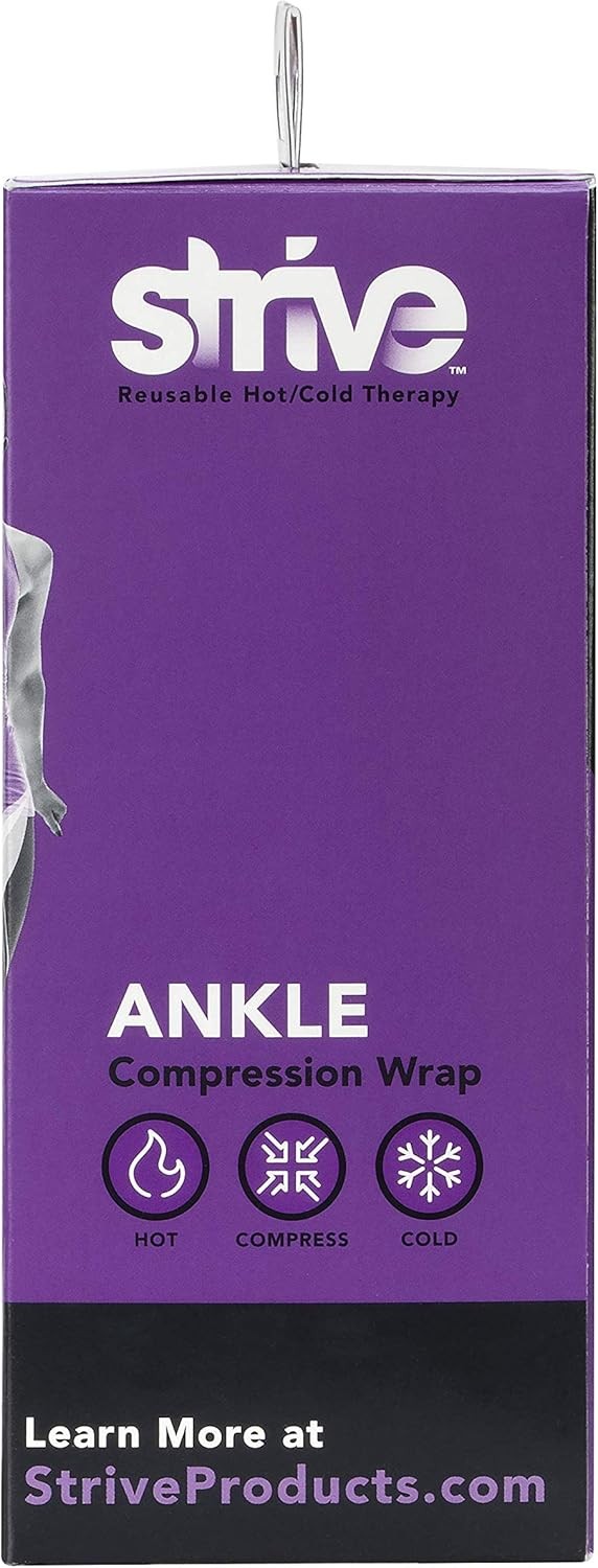 Strive Reusable Hot/Cold Therapy Ankle Compression Wrap Black One Size