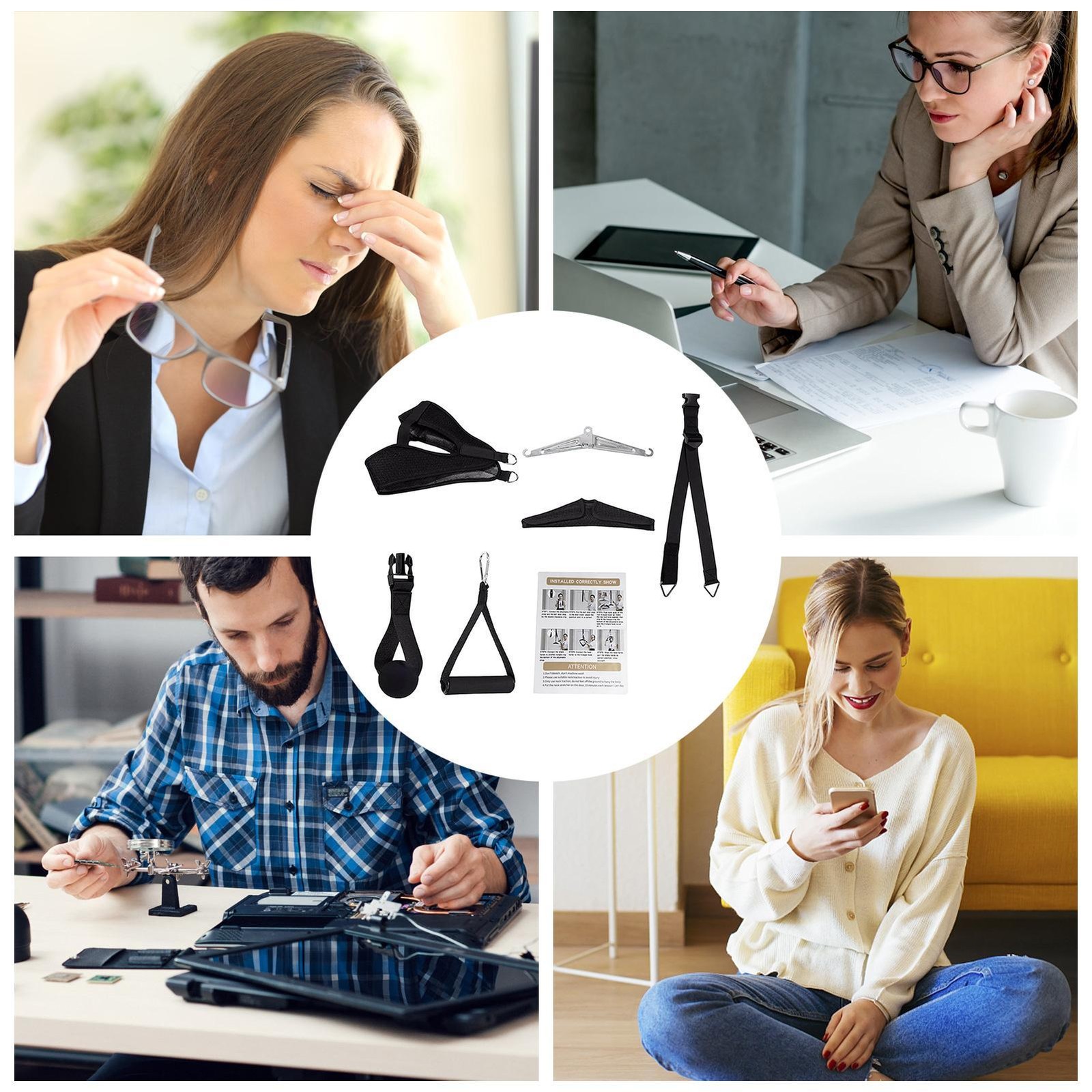 Cervical Neck Traction Device Over Door for Home Use, Portable Neck Stretcher