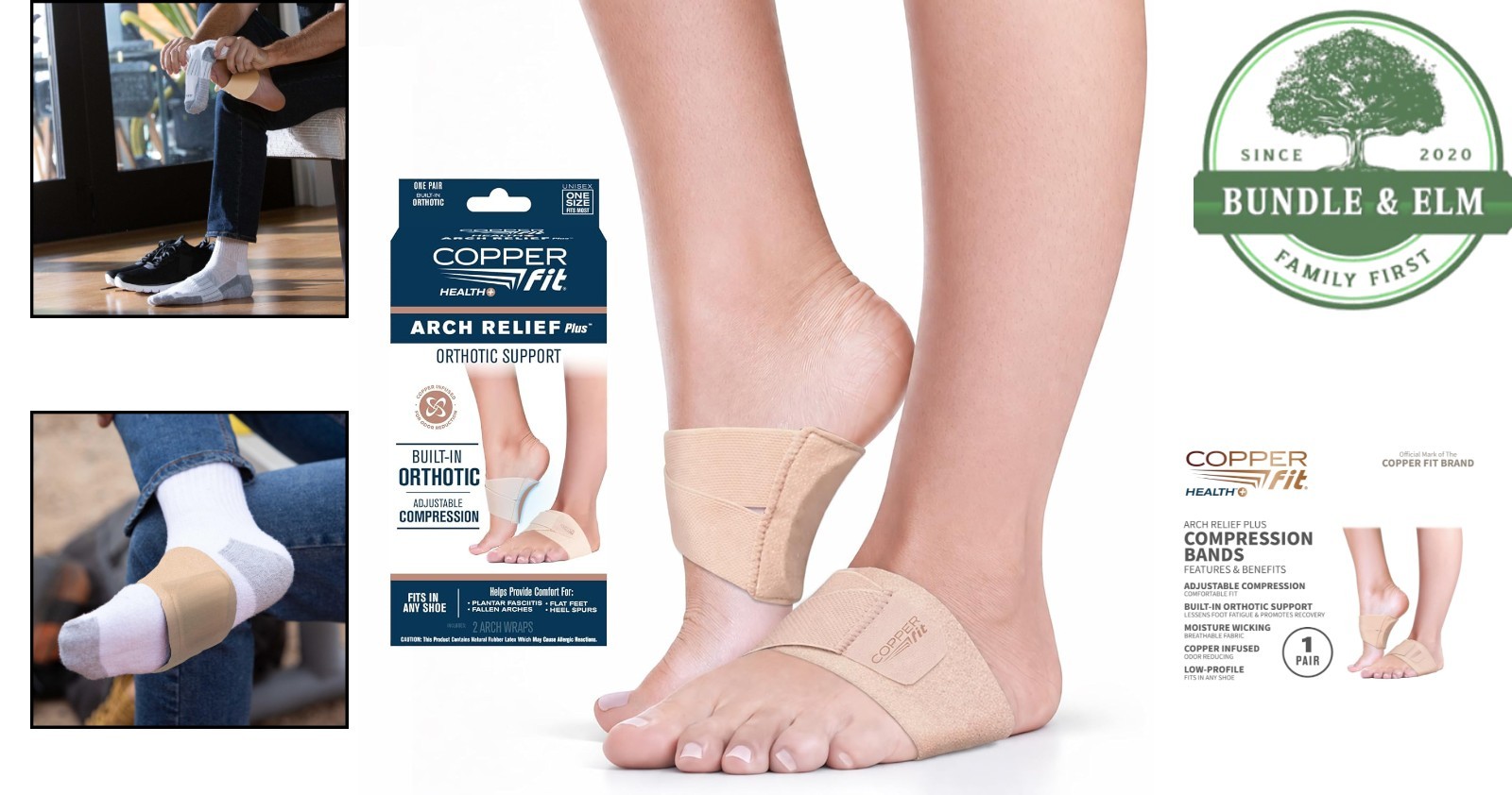 Adjustable Compression Wraps for Arch Support, Pain Relief for Feet