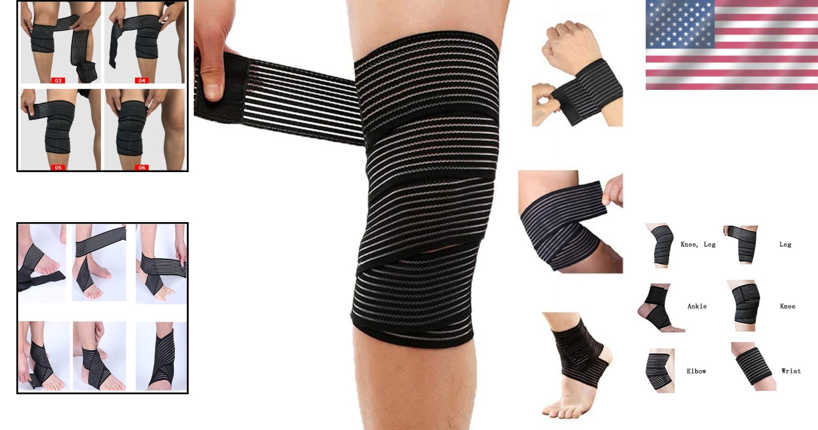 Adjustable Elastic Knee Brace – 180 cm Compression for Pain & Injuries