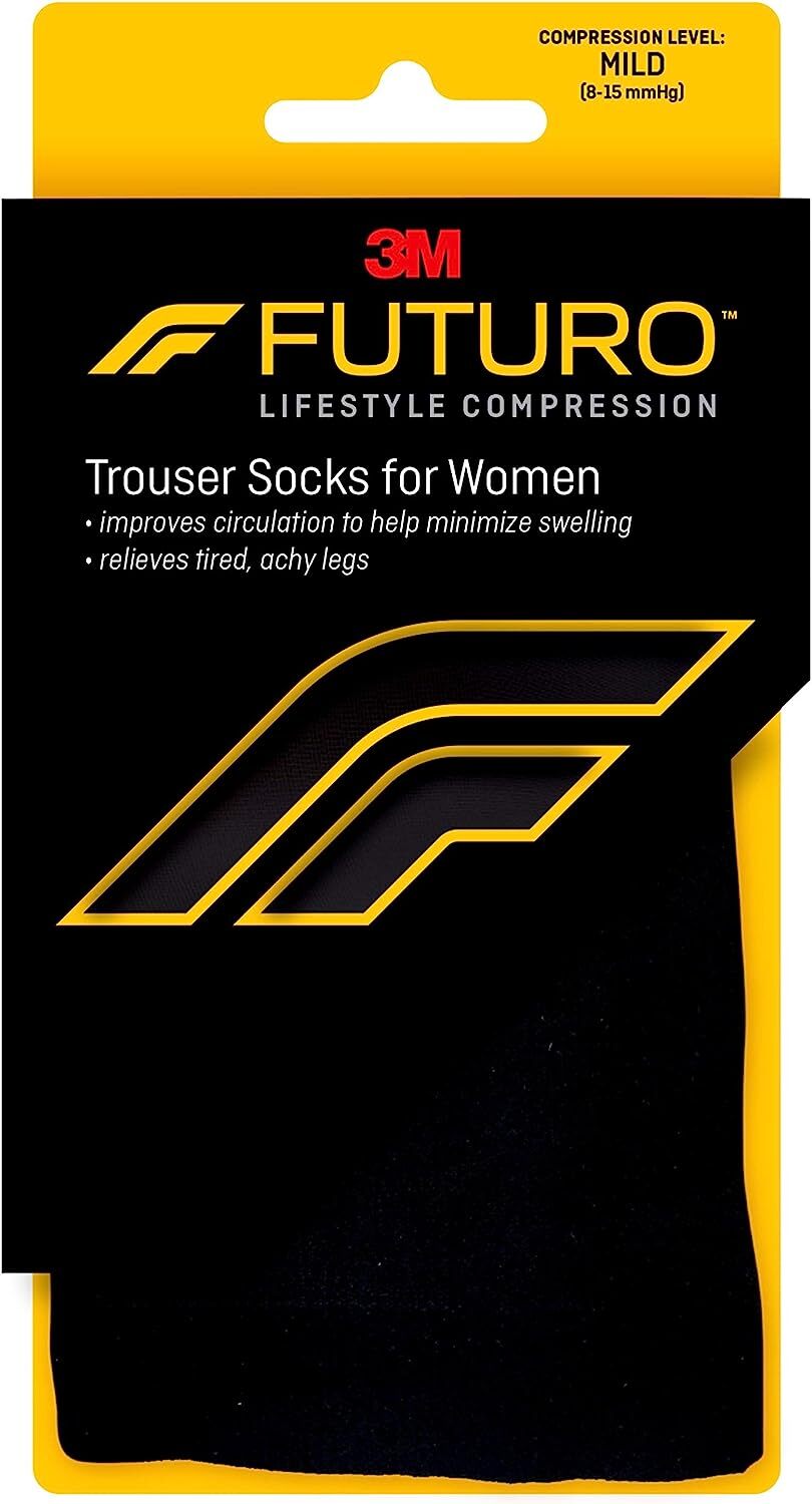 Futuro Medium Black Energizing Trouser Socks for Women 8-15 mmHg