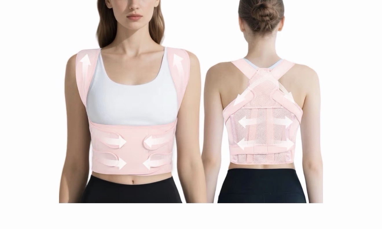 Back Brace Posture Corrector Lumbar Support Belt Pain Relief Pink M