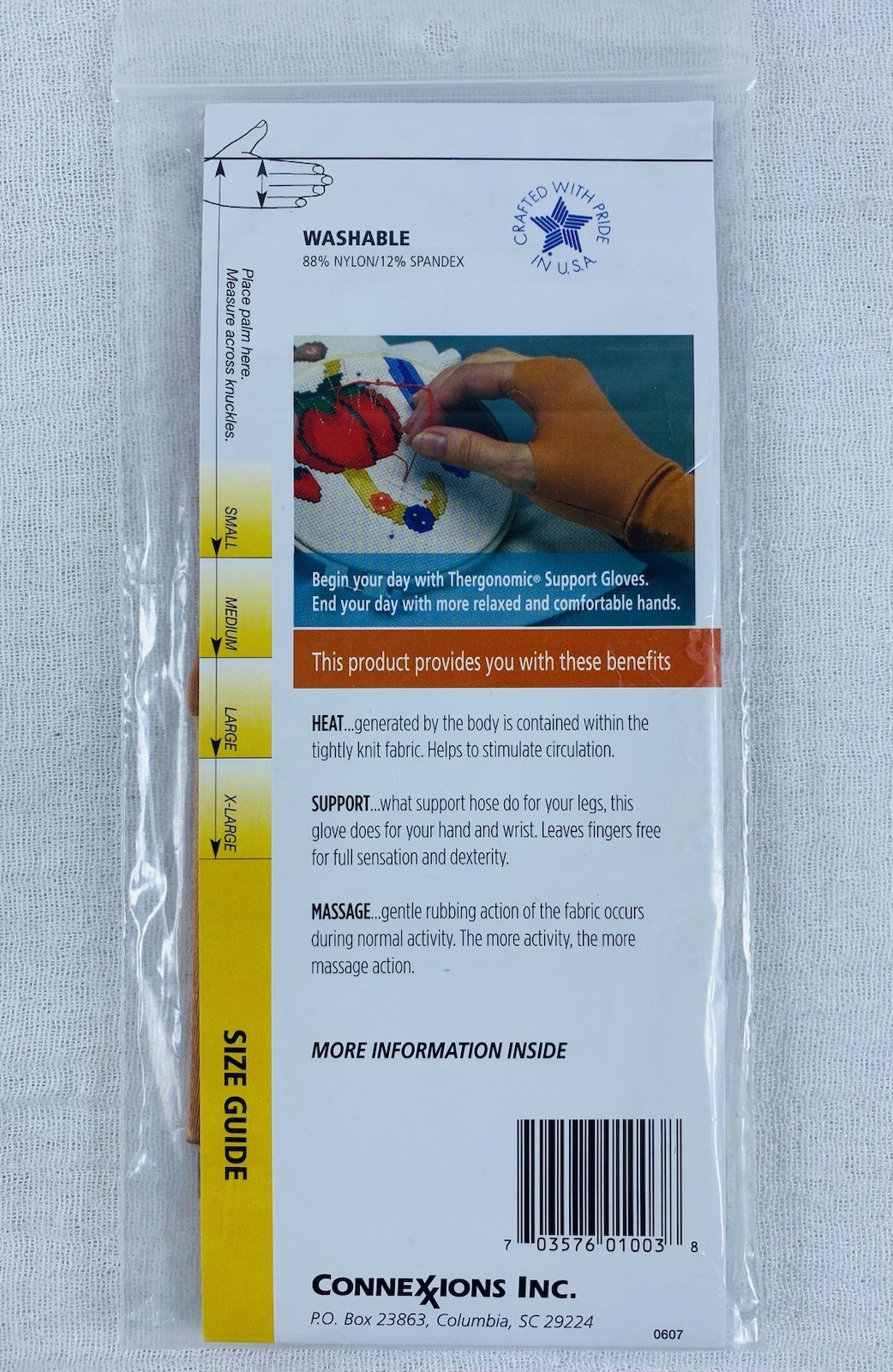 CONNEXIONS Thergonomic Hand-Aids Support Glove – 1 Glove SZ. Medium
