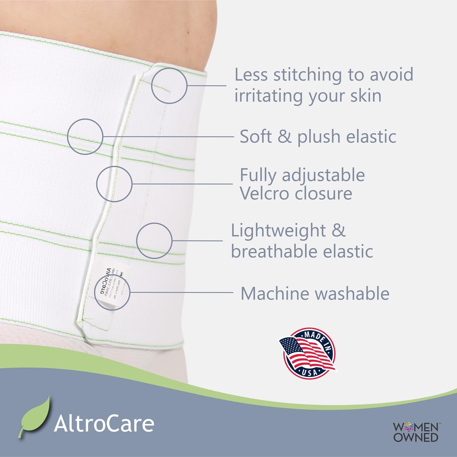 AltroCare Postpartum & Post Surgery Abdominal Small/Medium (Pack of 1), White