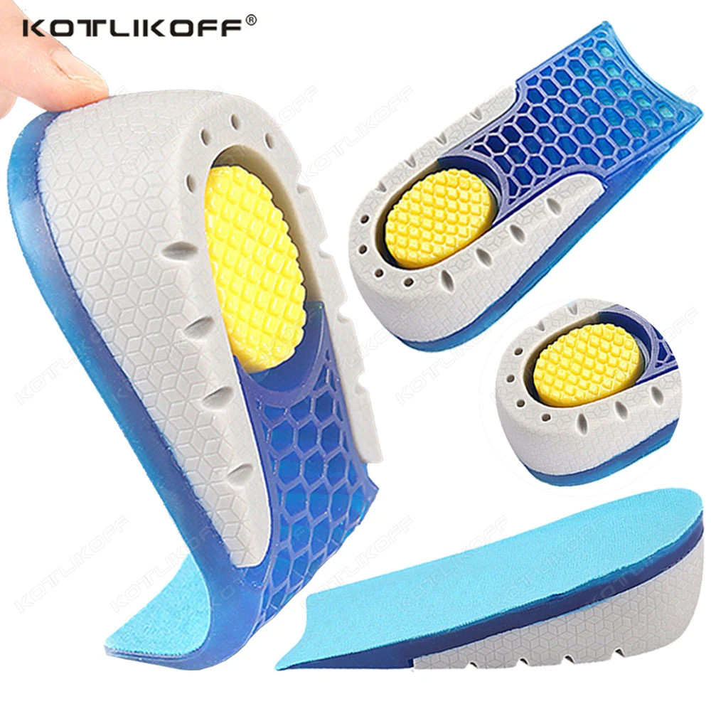 High Quality TPE Heightened Insole Height Increase Half Shoes Pad Men Women Sili