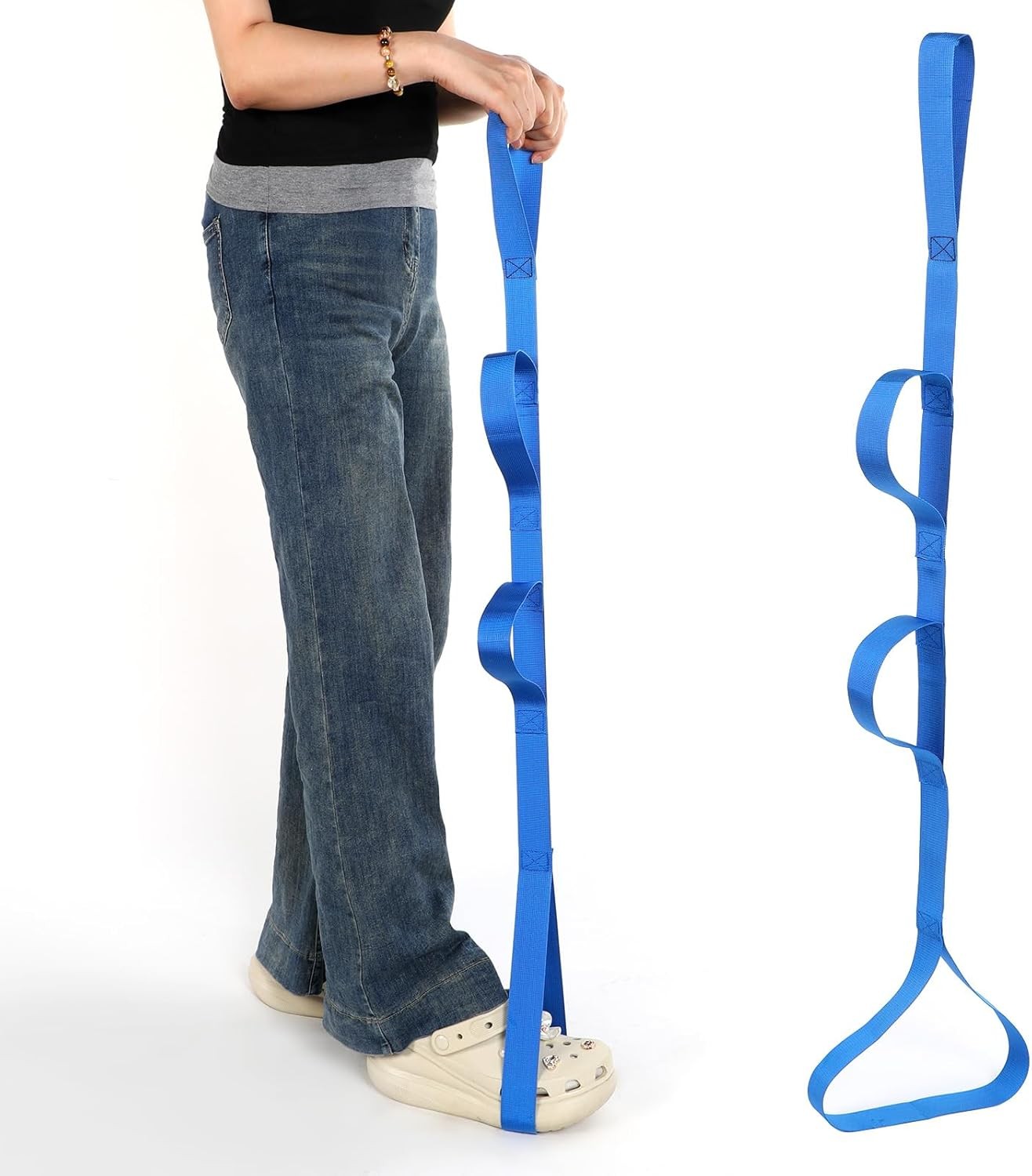 45 Inch Leg Lifter Strap W/ Multi Loops Post Surgery Recovery Aid Hip