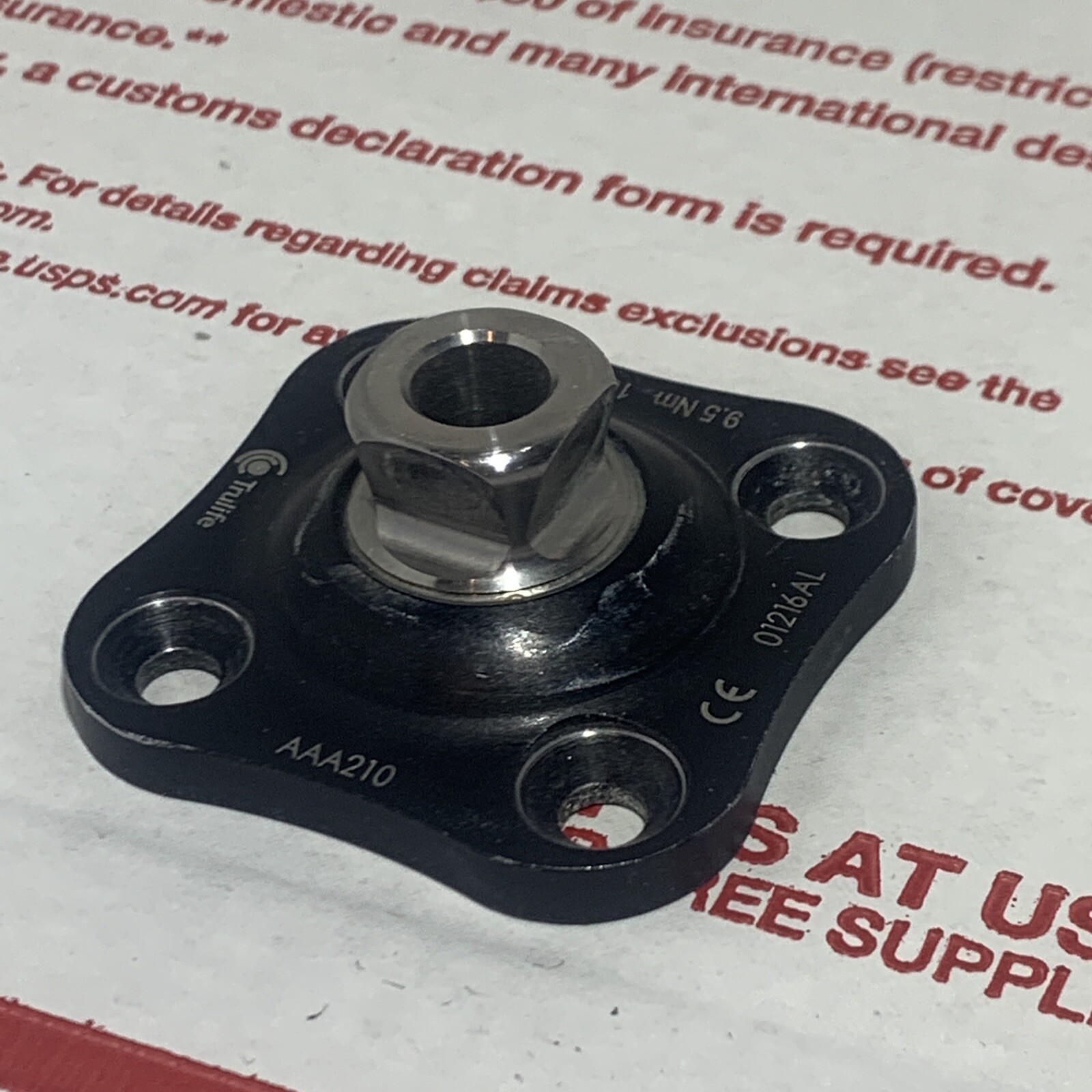 trulife black 4 hole prosthetic plate adapter component part. Prosthetic Leg