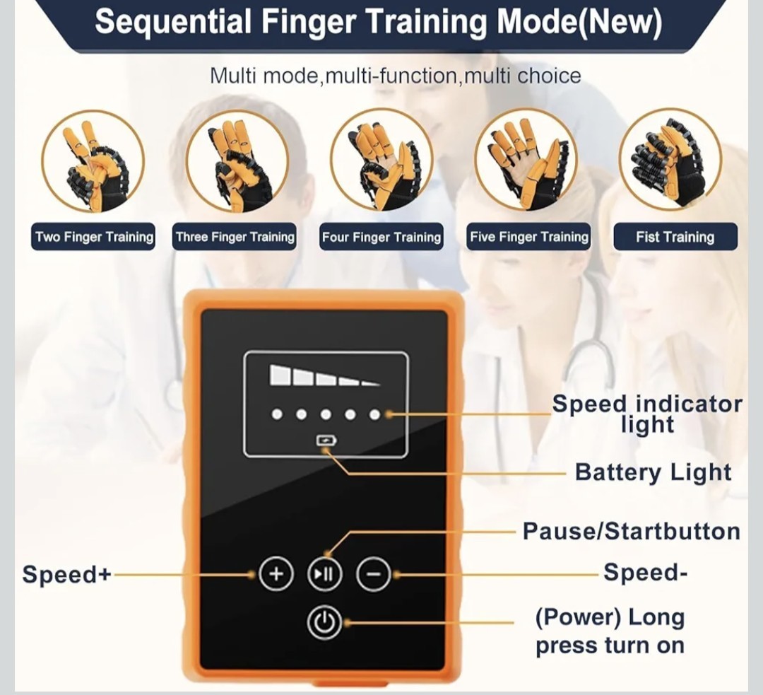 Rehabilitation Robot Gloves, Finger Exerciser . Left Hand. Medium