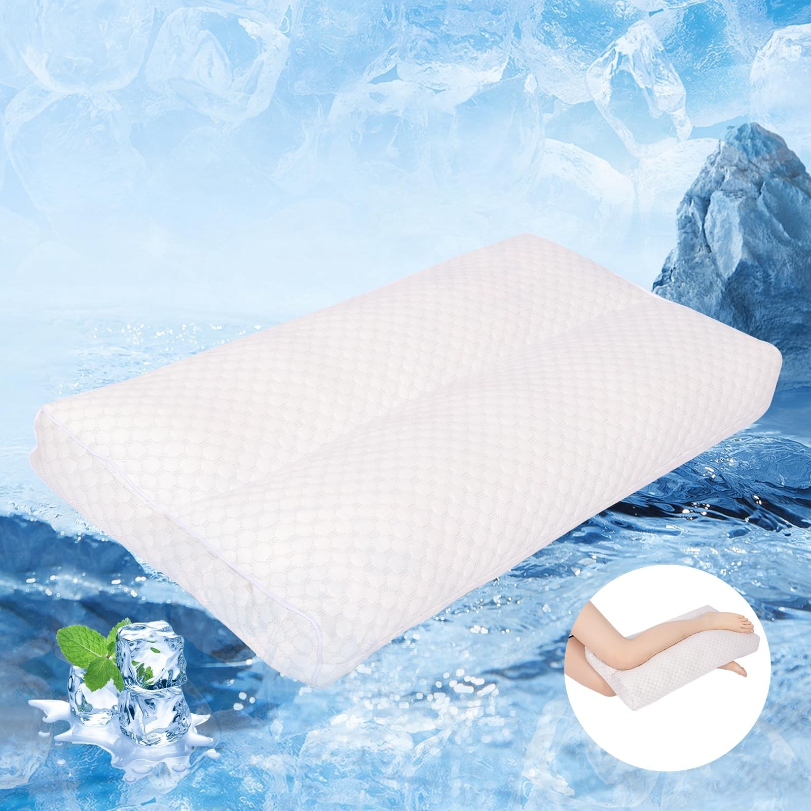 Cooling Knee Pillow for Side Sleeper, 4″Leg Pillow for Side Sleeping, 100% Co…