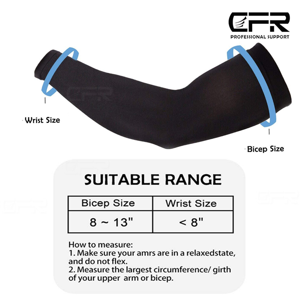 1/2 Pairs Arm Sleeve Sports Elbow Brace Support Wrap Compression UV Protection