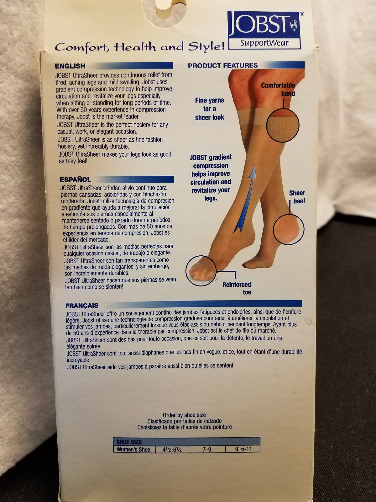 JOBST SupportWear (7-9) Knee CT Mild Compression 8-15 mmHg Ultra Sheer Knee High