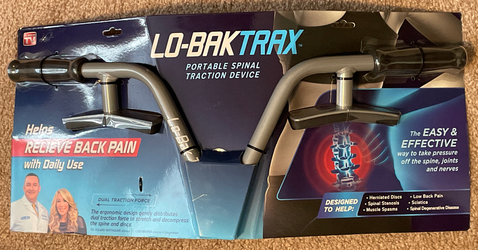 Lo-Bak Trax Portable Spinal Traction Device w/ Instructional DVD AS SEEN ON TV