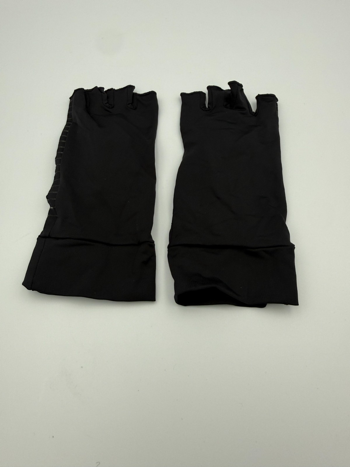 2 Pairs Black Fingerless Compression Gloves Hand Support Sleeves Size L Large