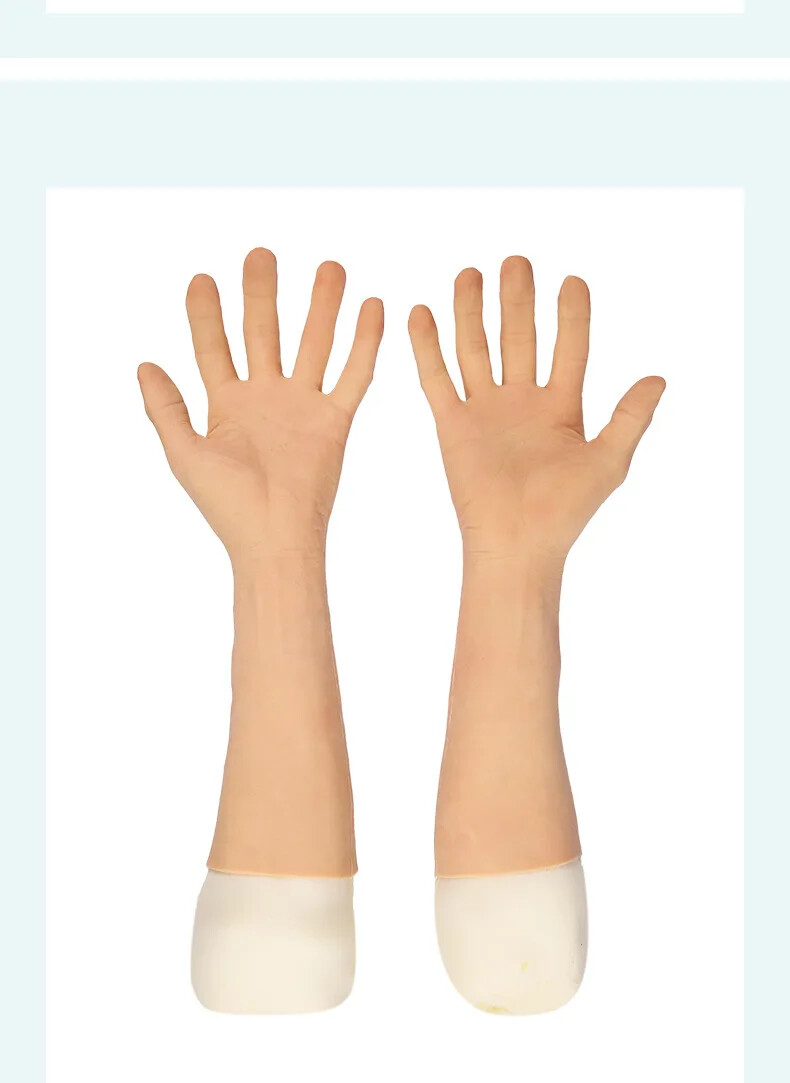 Simulation Male Silicone Prosthesis Gloves False Artificial Skin Sleeve Arm