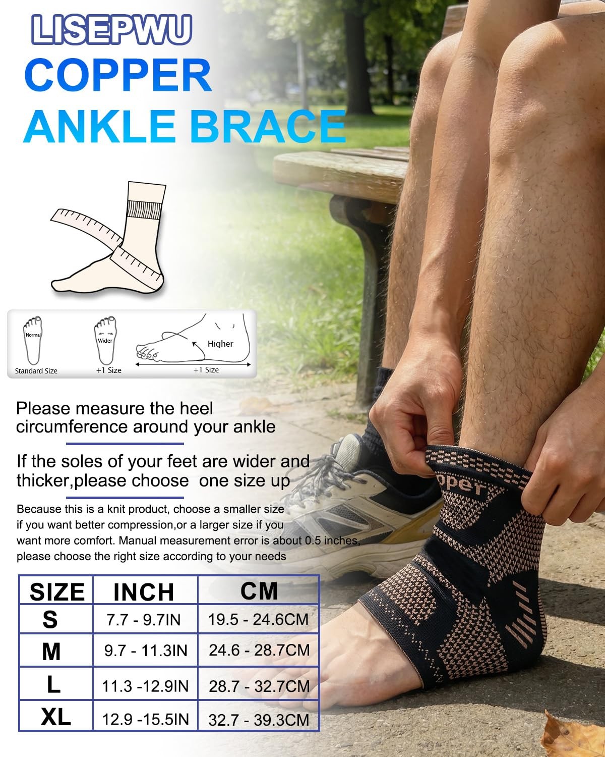 Copper Ankle Brace, Copper Infused Ankle Support Compression Sleeve for Men &…