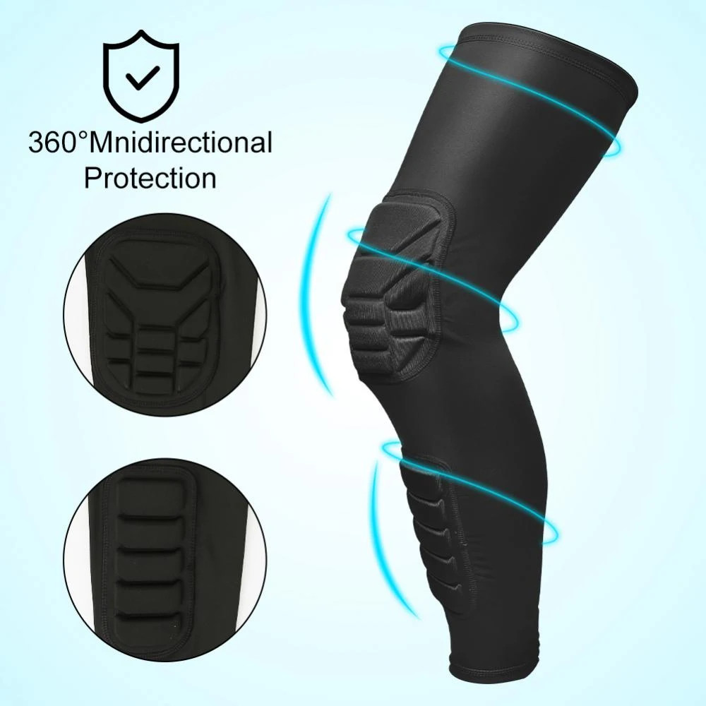 1Pcs Knee Braces, Double Crashproof Knee & Calf Pads, Thigh Compression Leg