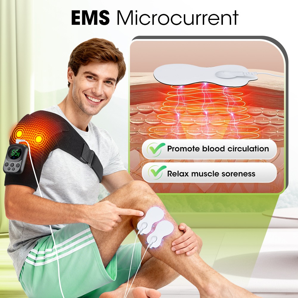 APP Control Heated Shoulder Massager with Heat Vibration Brace Joint Pain Relief