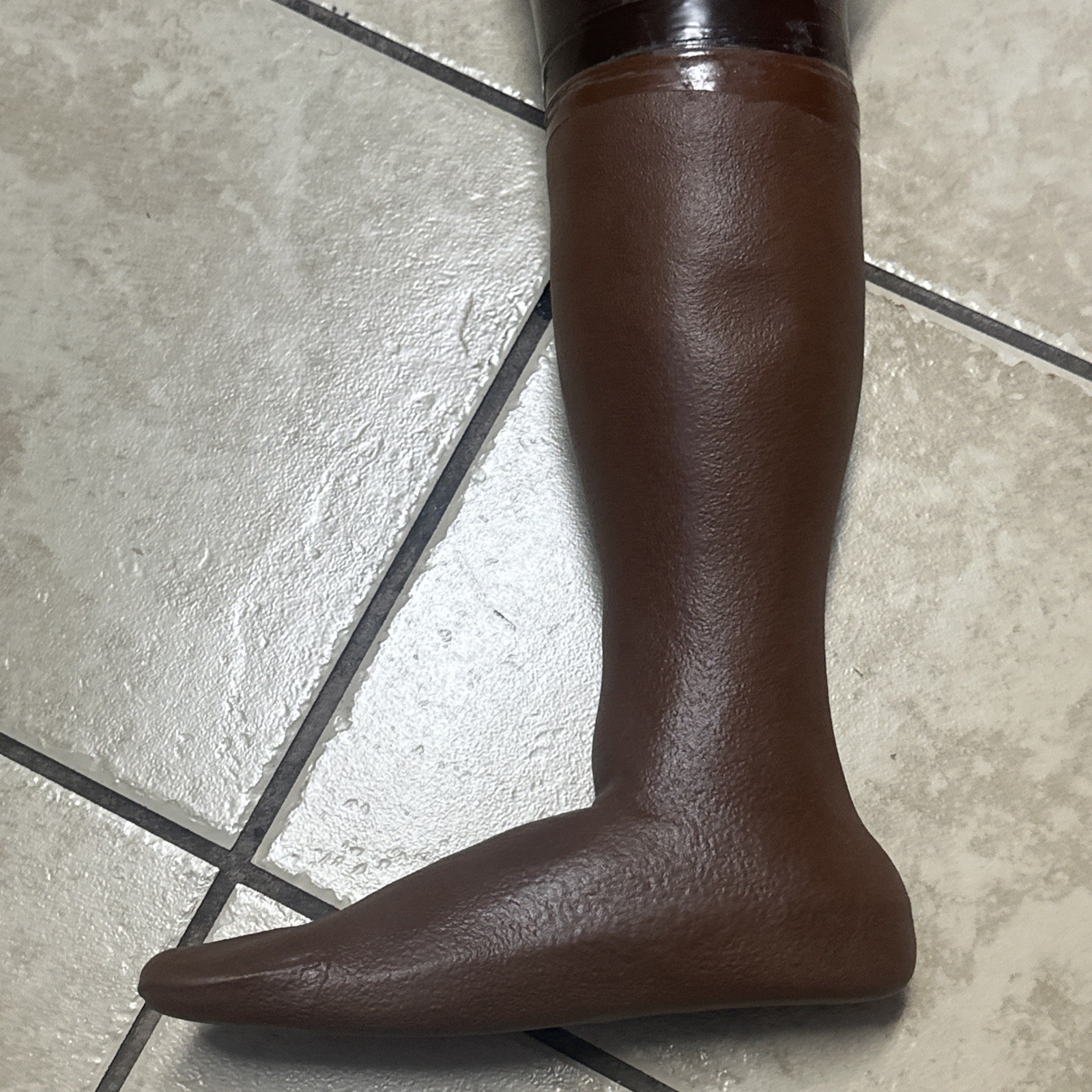 Vintage Prosthetic Leg Right Above Knee Melanated Dark Skin Rubber Carbon Fiber