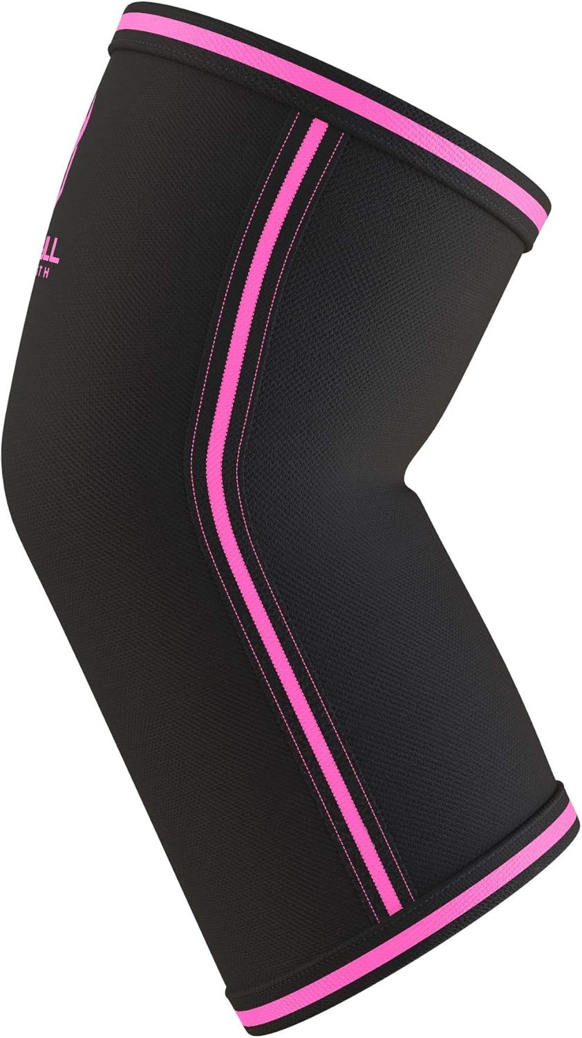 Elbow Compression Sleeves for Men & Women – 5mm Neoprene, Small Size, Black/Pink