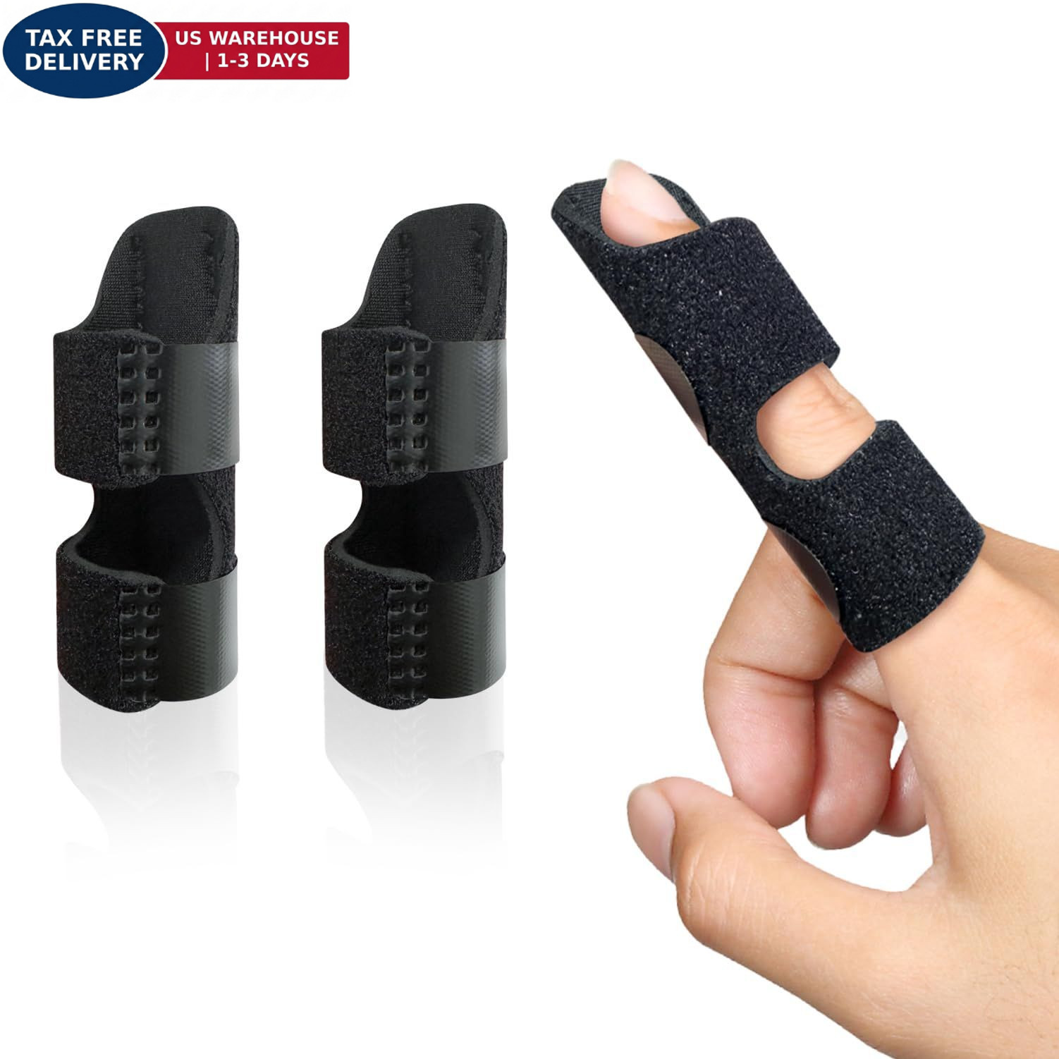 Bozenu Finger Splint, Universal Trigger Brace for One Size, Black