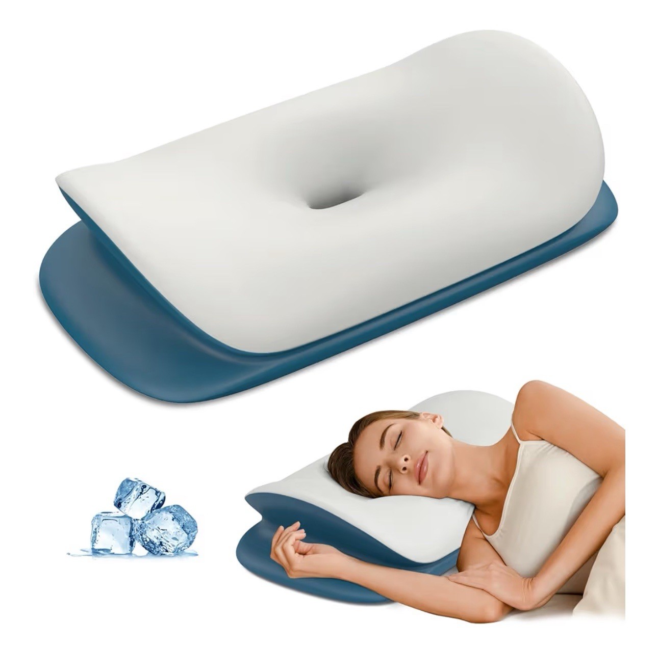 Olumoon Cervical Neck With Breathable Cover pillow for pain relief, ergonomic